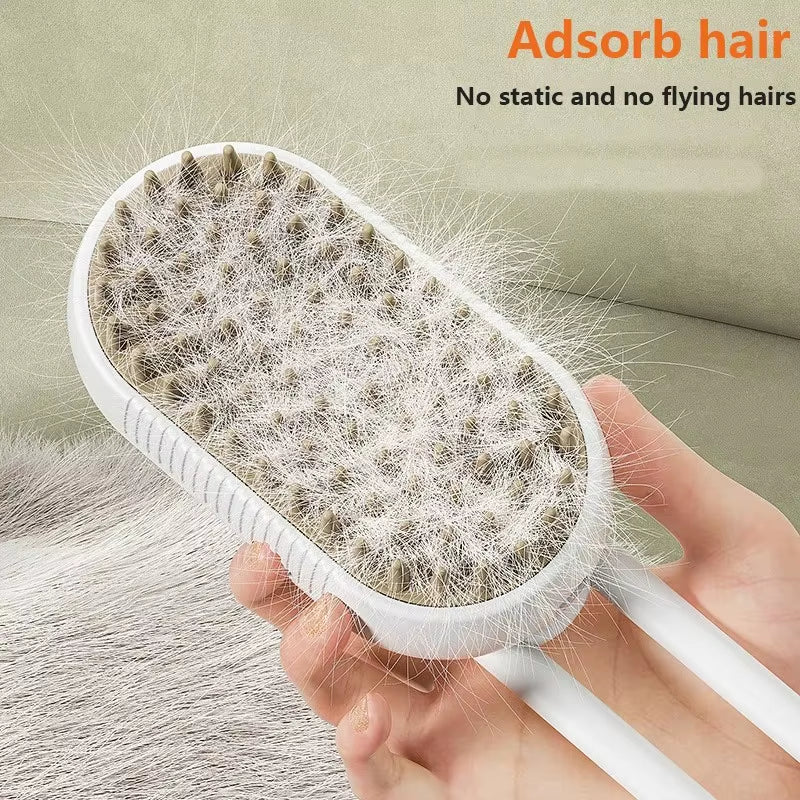 3-in-1 Pet Grooming Brush with Steamy Spray & Massage - Perfect for Dogs & Cats, Effortless Hair Removal & Pampering!