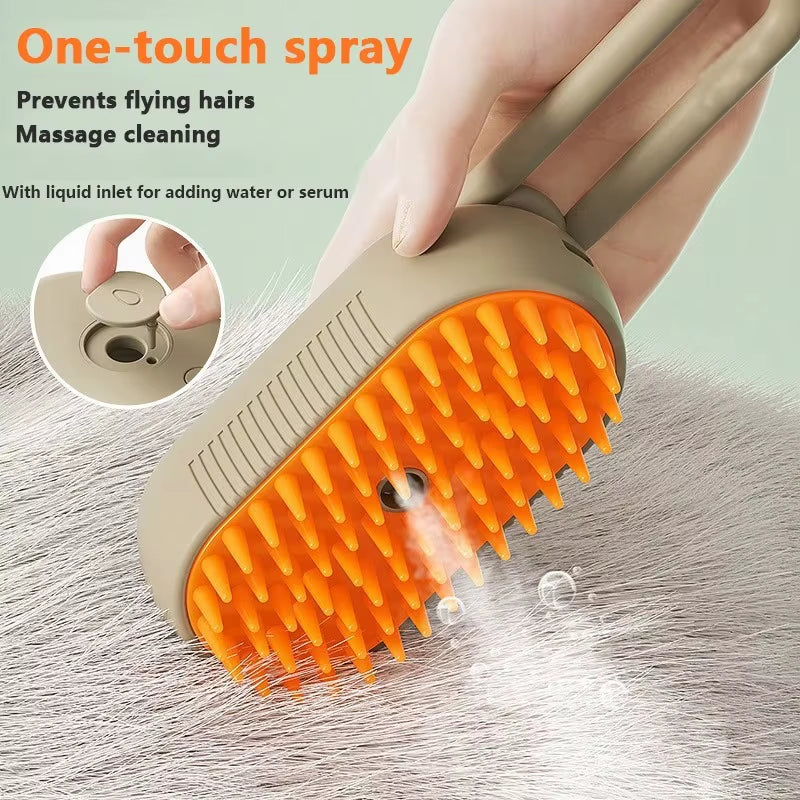 3-in-1 Pet Grooming Brush with Steamy Spray & Massage - Perfect for Dogs & Cats, Effortless Hair Removal & Pampering!