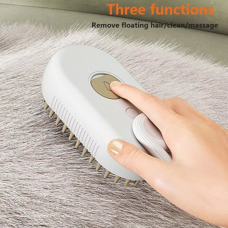 3-in-1 Pet Grooming Brush with Steamy Spray & Massage - Perfect for Dogs & Cats, Effortless Hair Removal & Pampering!