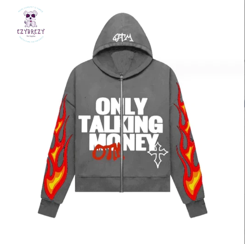 ZSIIBO Y2K Flame Print Hooded Cardigan Jacket - Trendy 2023 Collection