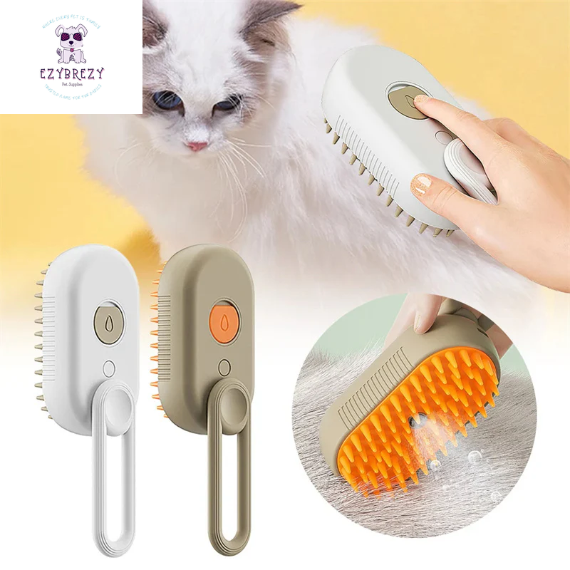 Revolutionary 3-in-1 Electric Pet Grooming Brush - Steam, Massage & Hair Removal for Cats and Dogs