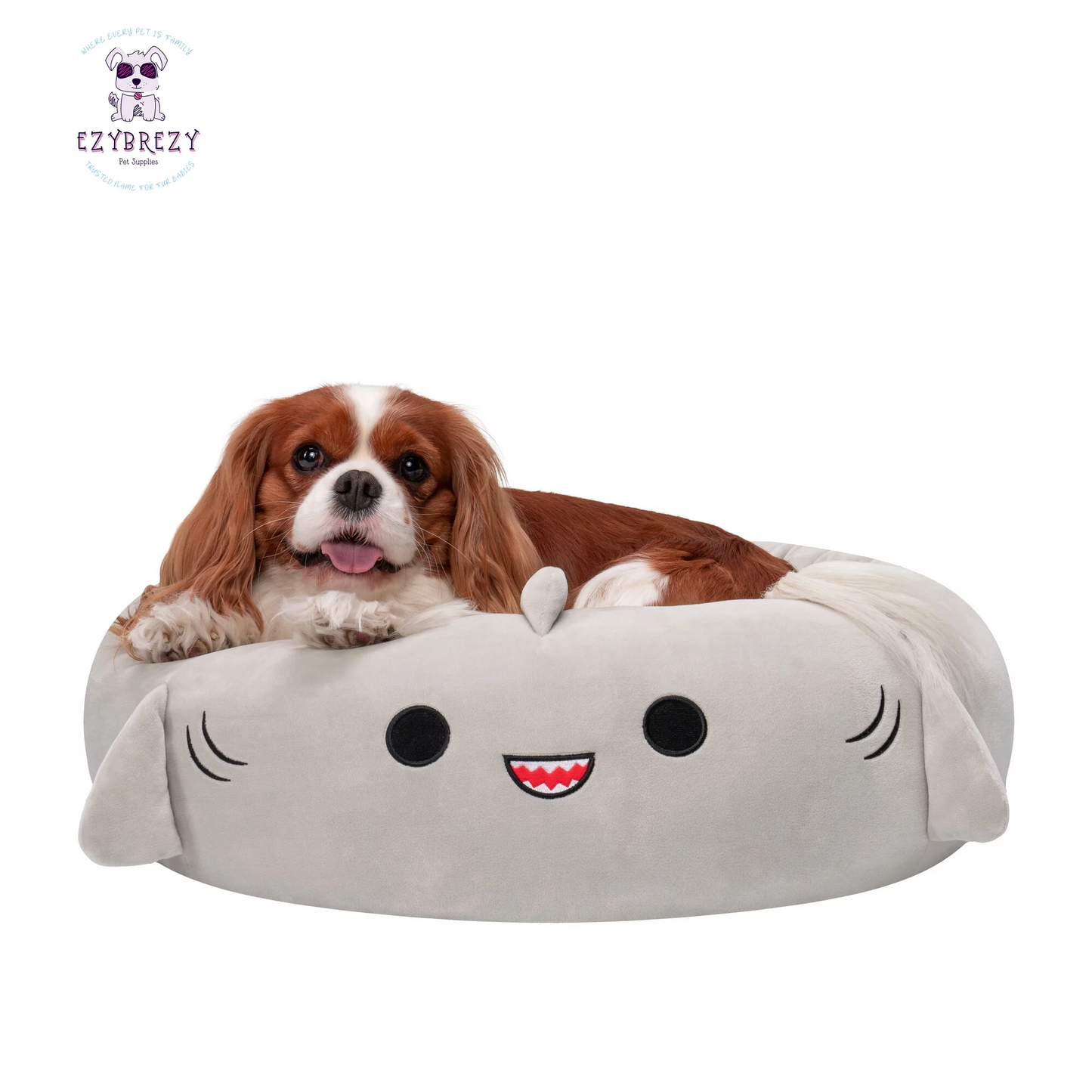 Indulge Your Pet with the Cozy 24-Inch Ultra-Soft Shark Plush Bed!