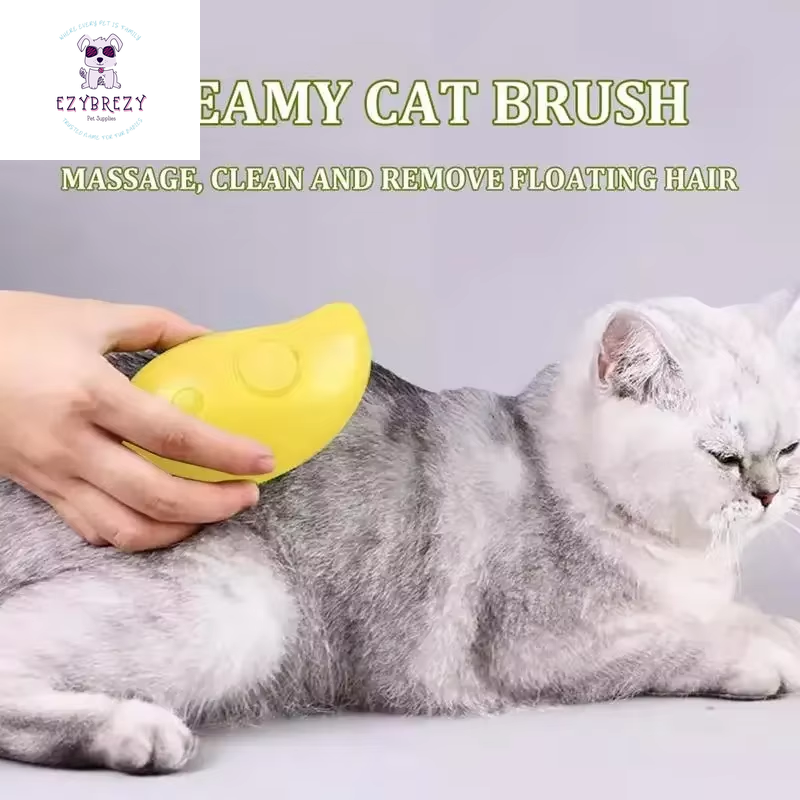 Effortless Grooming: 3-in-1 Cat Steam Brush with Electric Spray & Massage Comb for Easy Hair Removal