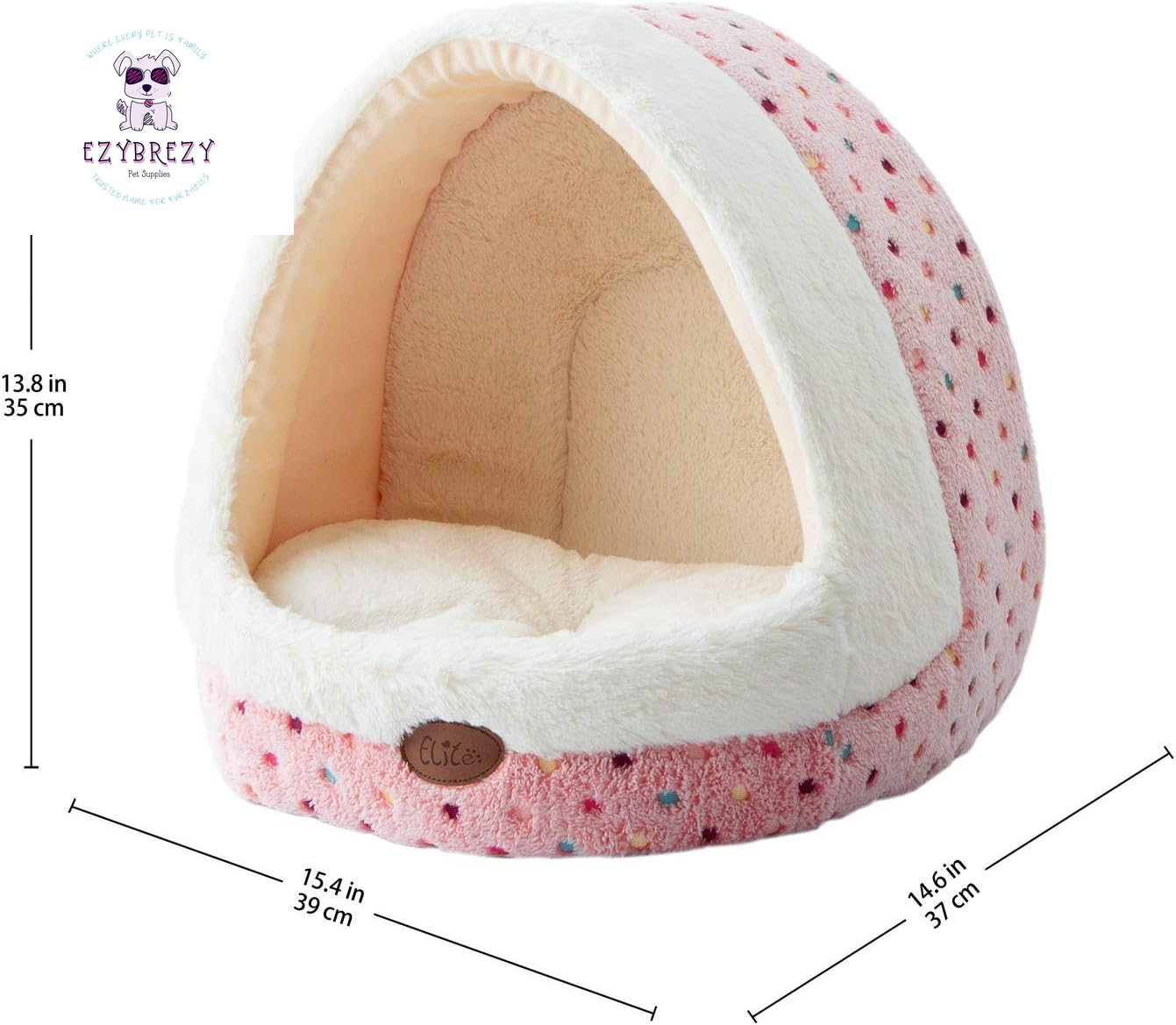 Snuggly & Stylish Igloo Pet Bed for Small Dogs and Cats - Machine Washable Fleece with Removable Cover