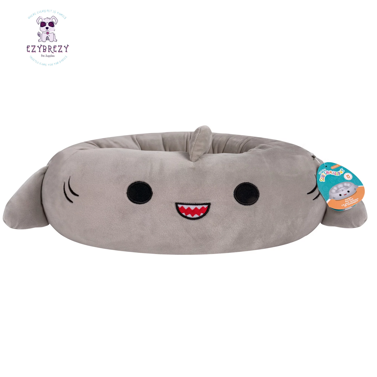 Indulge Your Pet with the Cozy 24-Inch Ultra-Soft Shark Plush Bed!