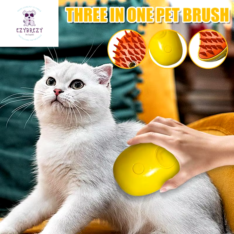 Electric Cat & Dog Grooming Steam Brush with Water Spray - Pet Massage Comb for Effortless Bathing and Grooming