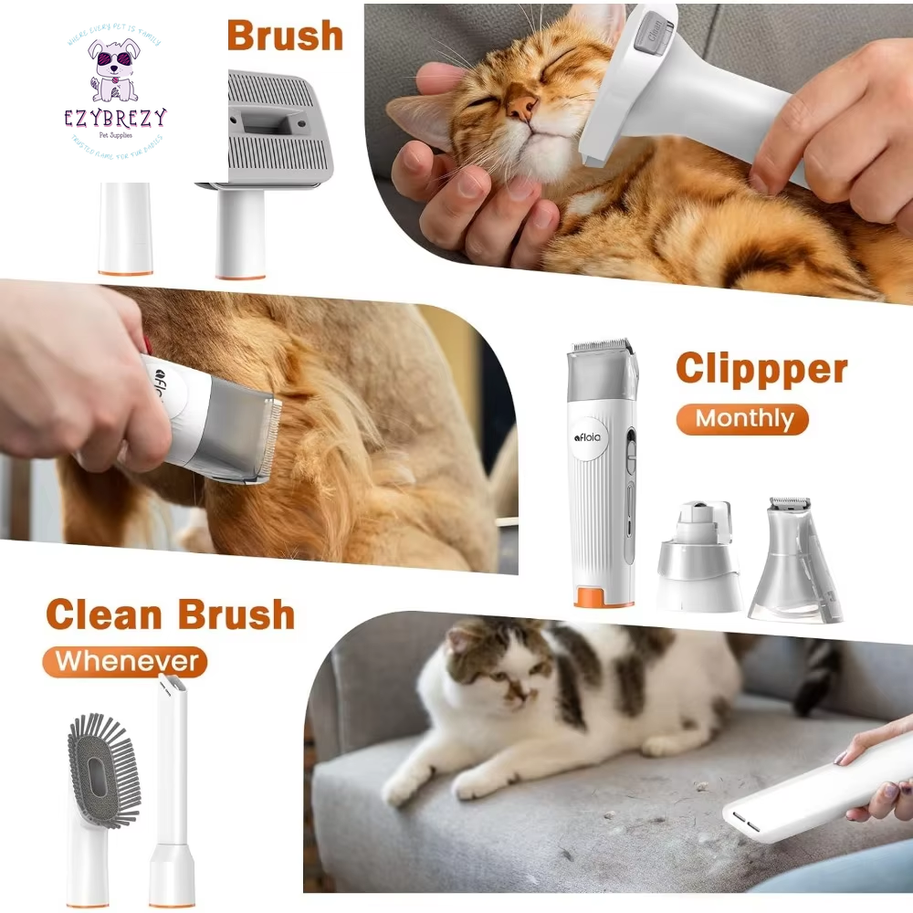 Ultimate Dog Grooming Kit: 7-in-1 Vacuum, Clippers, Nail Trimmer & Brush for a Stress-Free Grooming Experience!