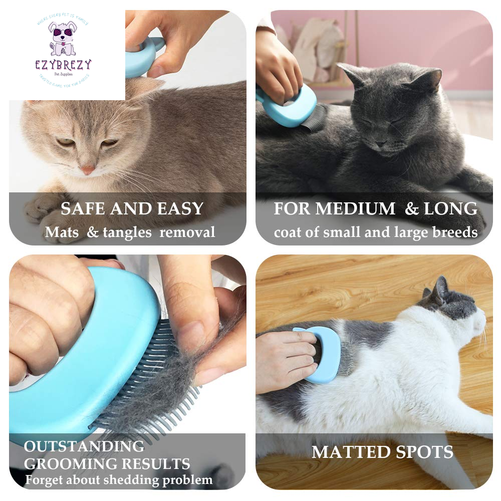 Gentle Grooming Comb & Massager for Cats, Puppies, and Rabbits - Effortless Hair Remover & Nail Clipper for Deshedding and Tangle Removal