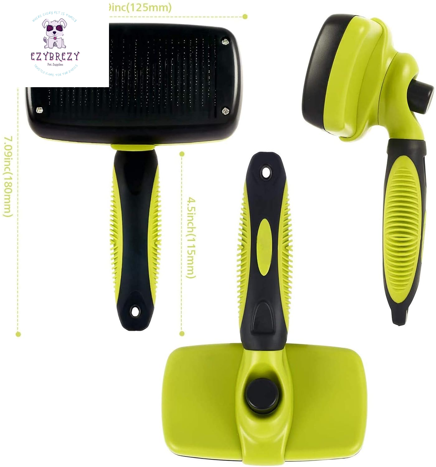 Revolutionary Self-Cleaning Slicker Brush for Dogs and Cats - Ideal for All Fur Types and Shedding Control!