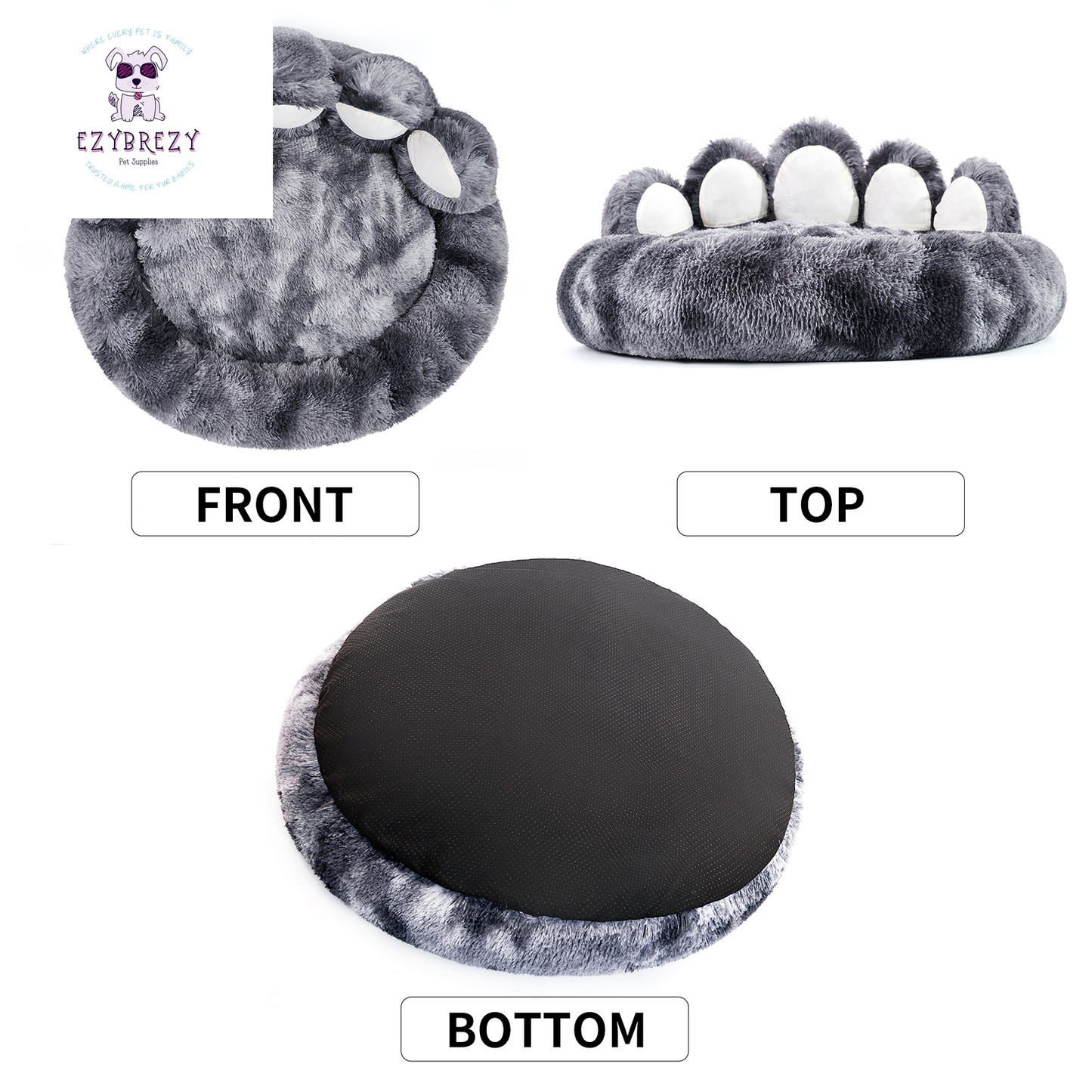 Cozy Adorable Bear Paw Dog Bed - Perfect Plush Furniture for Small & Medium Pets