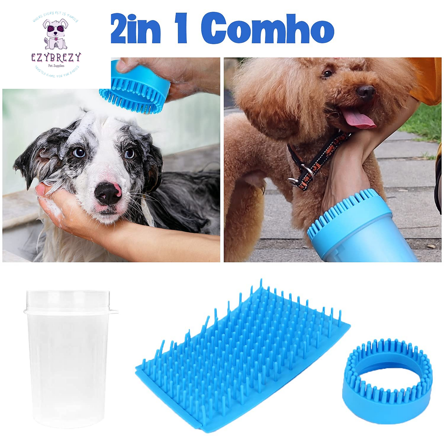 Ultimate 2-in-1 Portable Dog Paw Cleaner & Scrubber – Effortlessly Keep Your Pup's Paws Spotless!