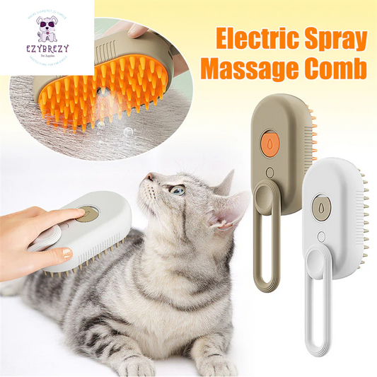 Revolutionary 3-in-1 Electric Pet Grooming Brush - Steam, Massage & Hair Removal for Cats and Dogs