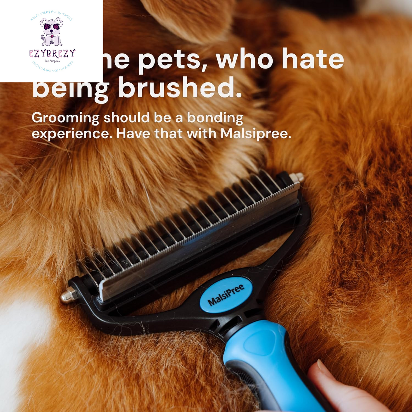 Ultimate 2-in-1 Dog Grooming Brush & Undercoat Rake - Effortless Deshedding Tool for All Breeds