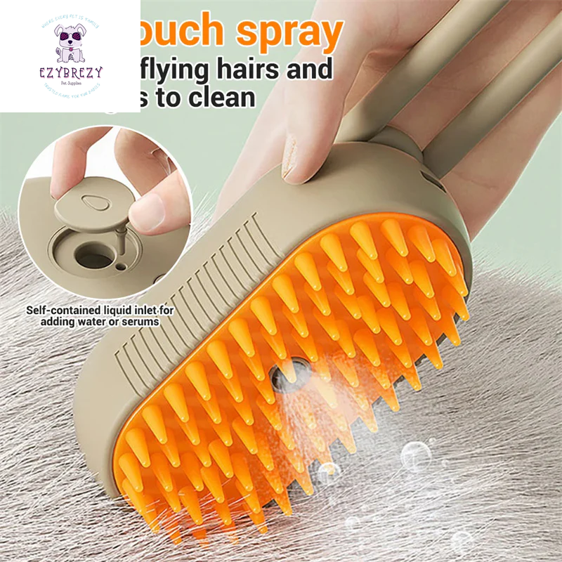 Revolutionary 3-in-1 Electric Pet Grooming Brush - Steam, Massage & Hair Removal for Cats and Dogs