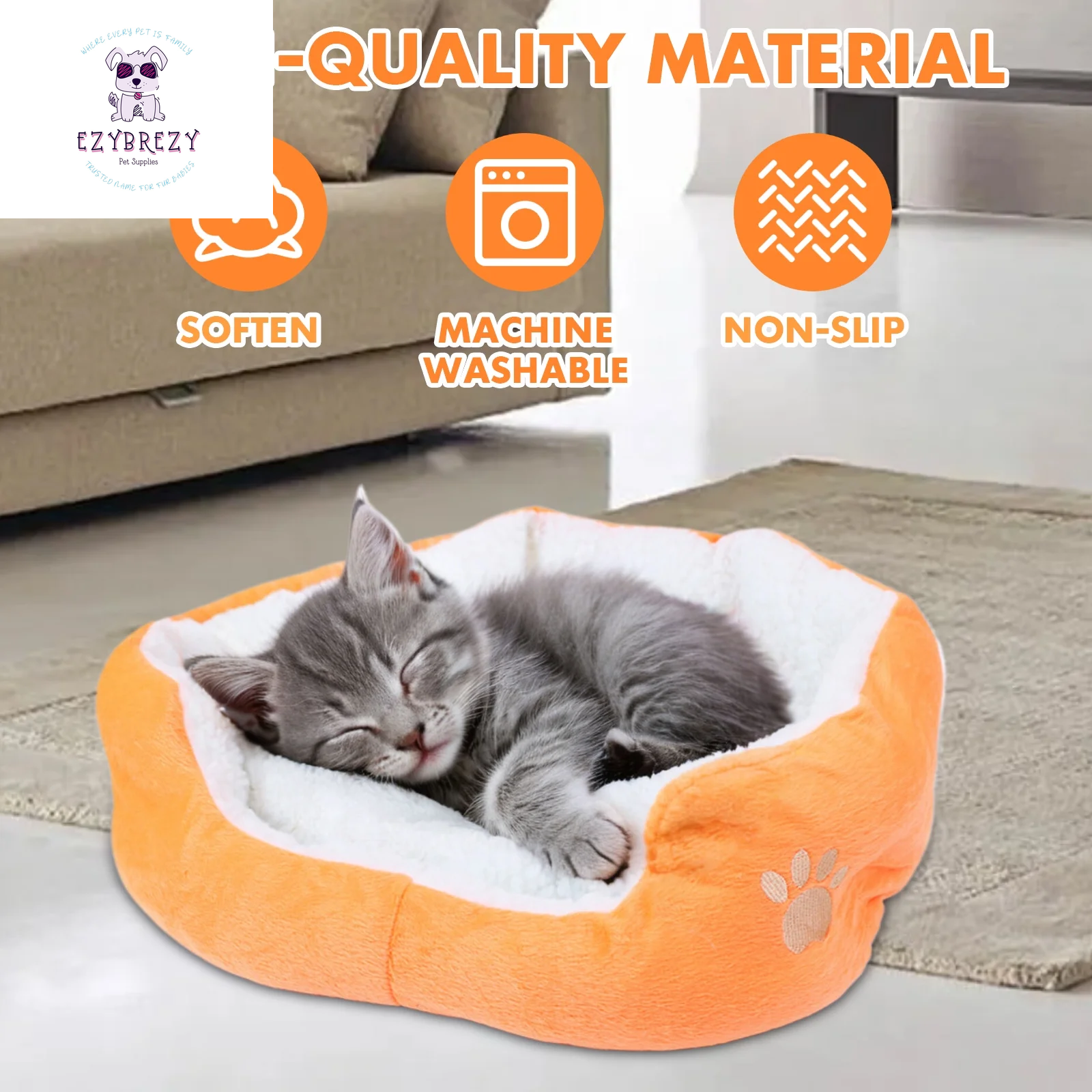 Luxurious Cozy Dog Bed for Small Dogs & Cats - Ultimate Comfort with Removable Cushion!