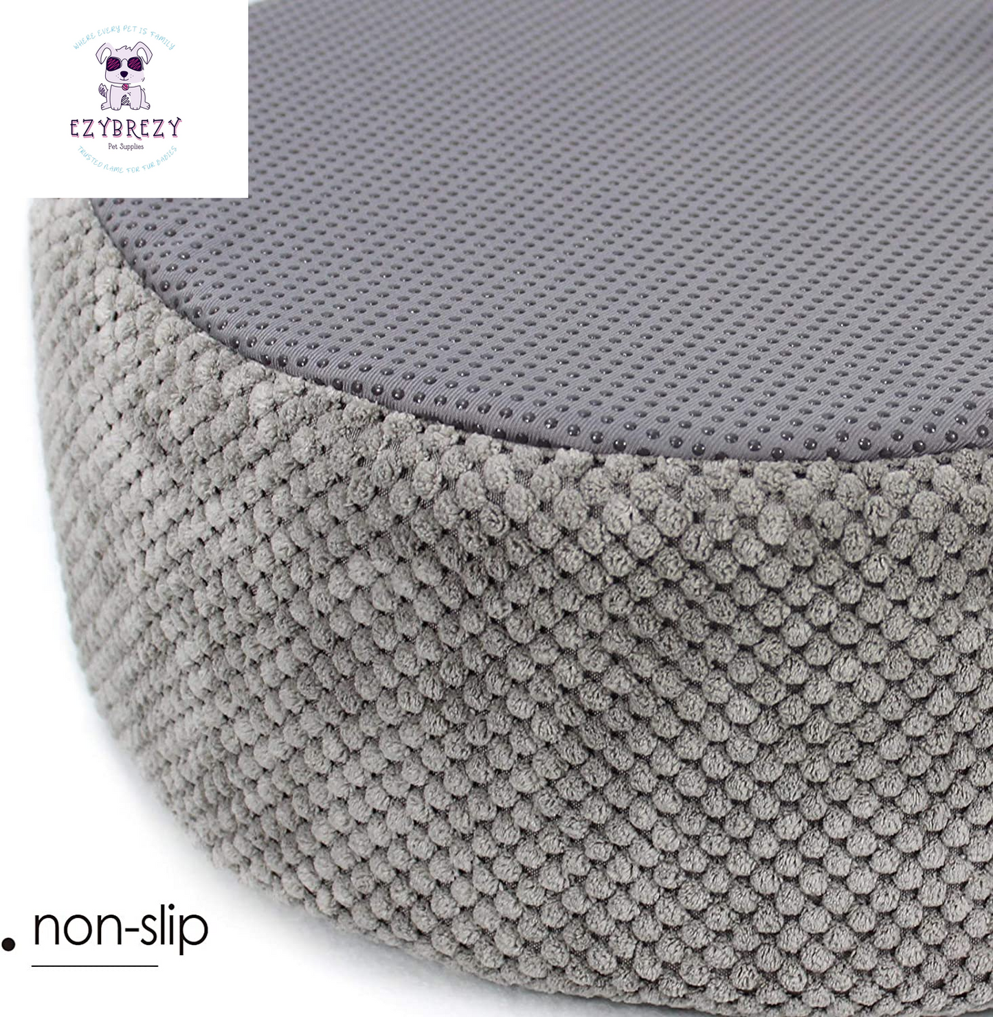 Cozy & Washable Round Cat Bed - Soft, Warm, Anti-Slip with Removable Cushion for Indoor Cats (Gray, 12.59" x 12.59" x 5.91")