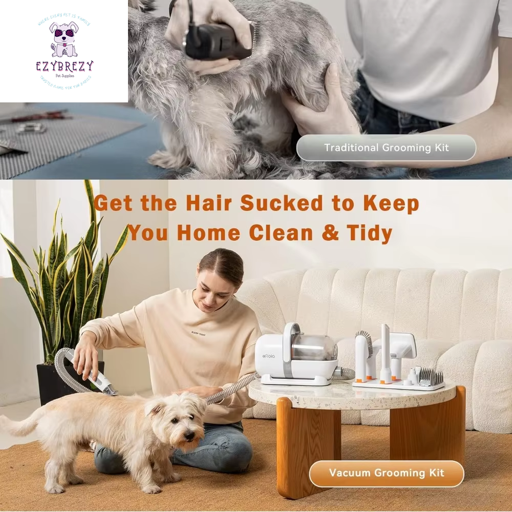 Ultimate Dog Grooming Kit: 7-in-1 Vacuum, Clippers, Nail Trimmer & Brush for a Stress-Free Grooming Experience!