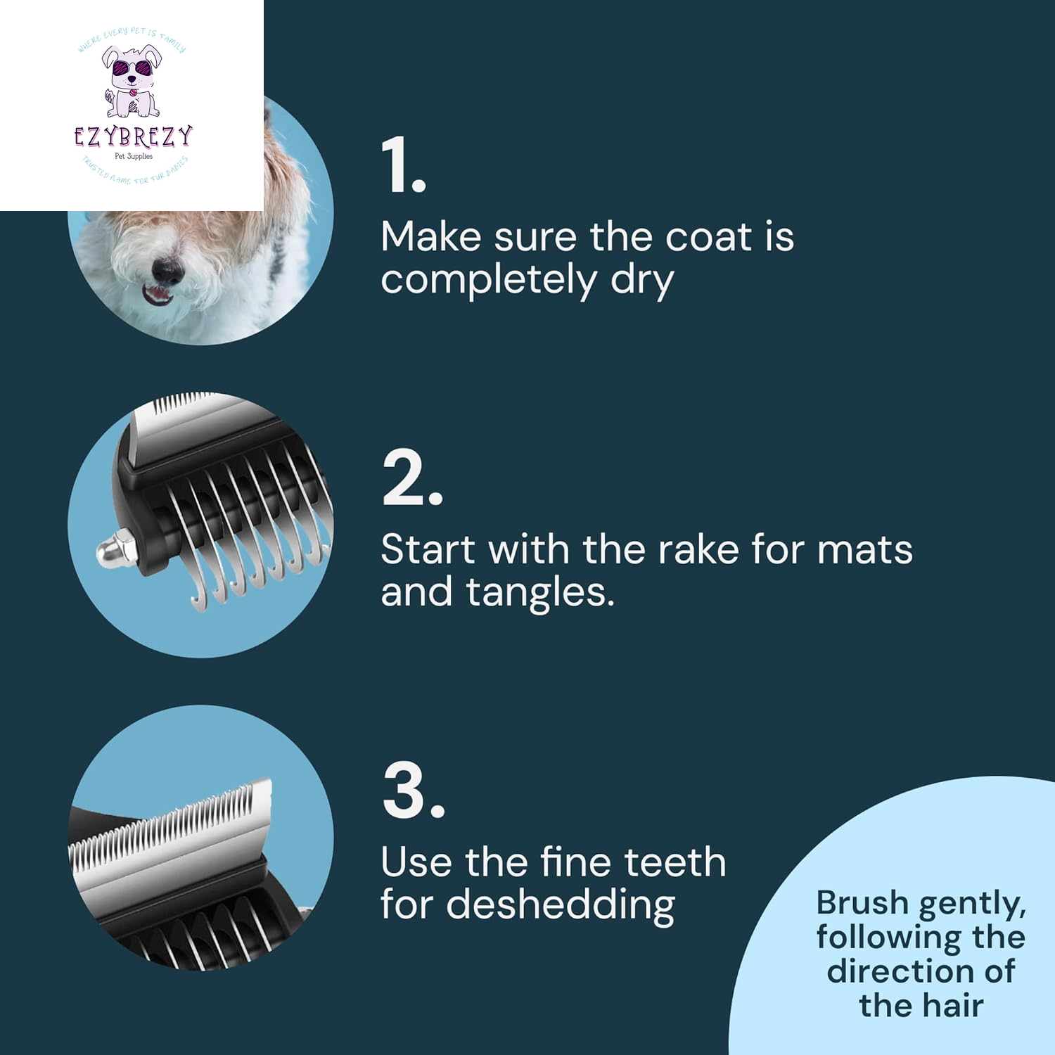 Ultimate 2-in-1 Dog Grooming Brush & Undercoat Rake - Effortless Deshedding Tool for All Breeds