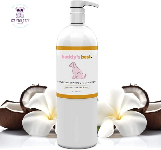 Moisturizing Coconut Vanilla Oatmeal Dog Shampoo & Conditioner - 32oz for Dry, Sensitive Skin & Odor Control