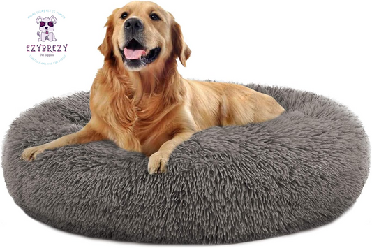 Luxurious Calming Donut Pet Bed - Self-Warming Faux Fur Cuddler for Dogs & Cats (Available in 24'', 32'', 36'', 44'')