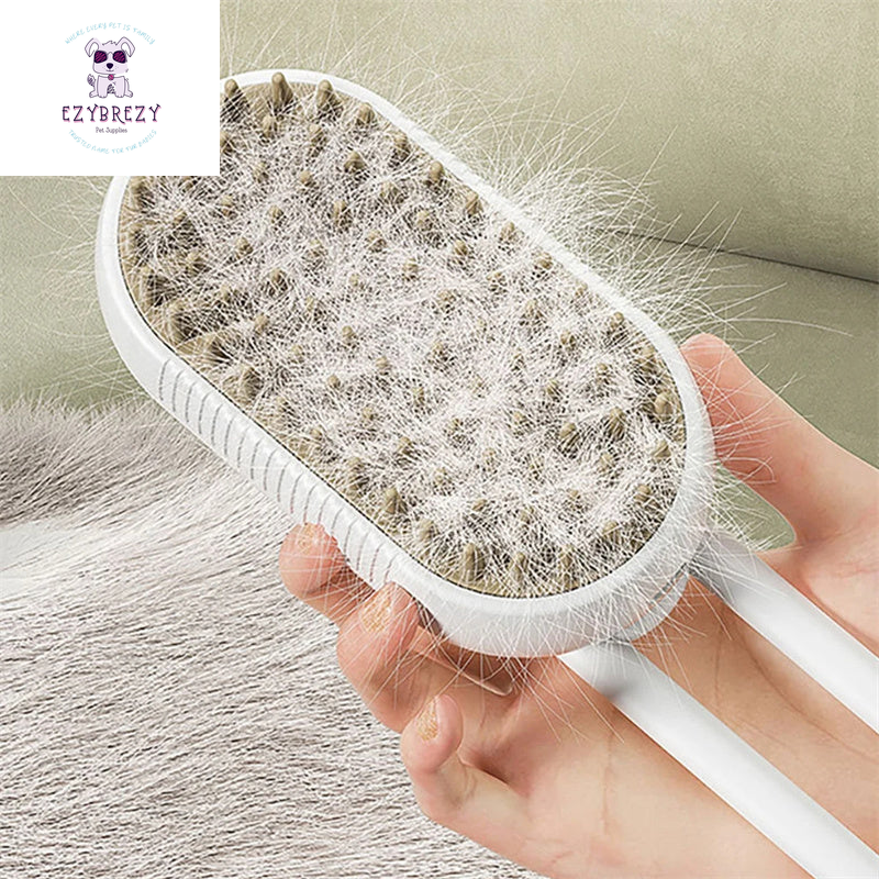 Revolutionary 3-in-1 Electric Pet Grooming Brush - Steam, Massage & Hair Removal for Cats and Dogs