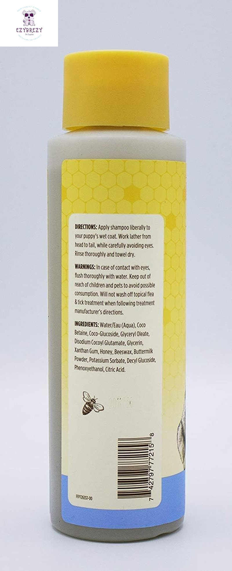 Burt's Bees Tearless Puppy 2-in-1 Shampoo & Conditioner with Buttermilk & Linseed Oil - 95% Natural, Gentle Tear-Free Formula for Puppies, 16 Oz