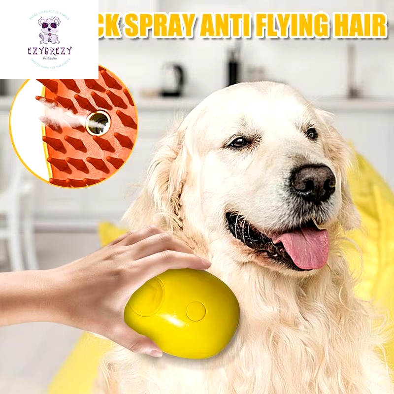 Electric Cat & Dog Grooming Steam Brush with Water Spray - Pet Massage Comb for Effortless Bathing and Grooming