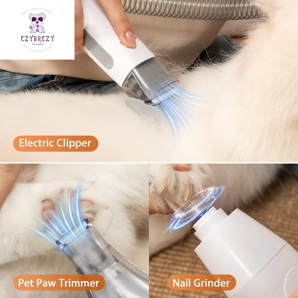 Ultimate Dog Grooming Kit: 7-in-1 Vacuum, Clippers, Nail Trimmer & Brush for a Stress-Free Grooming Experience!