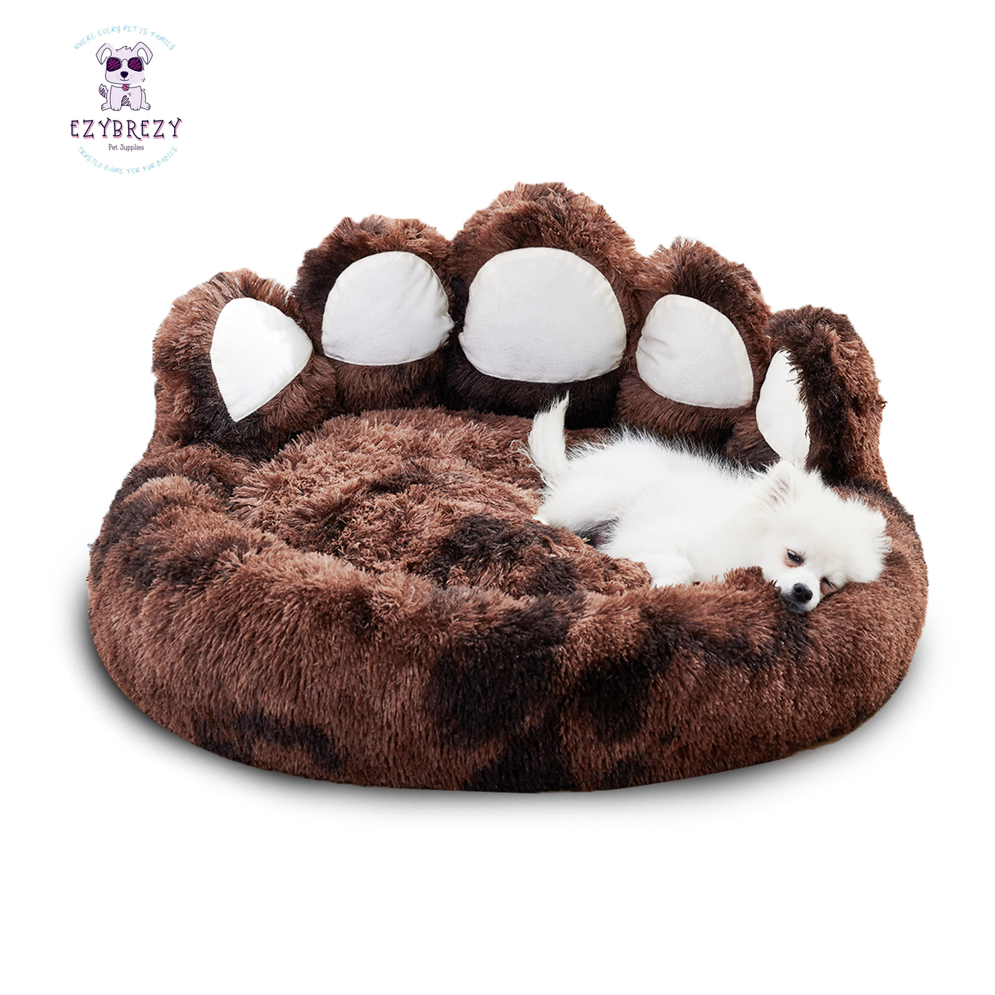 Cozy Adorable Bear Paw Dog Bed - Perfect Plush Furniture for Small & Medium Pets