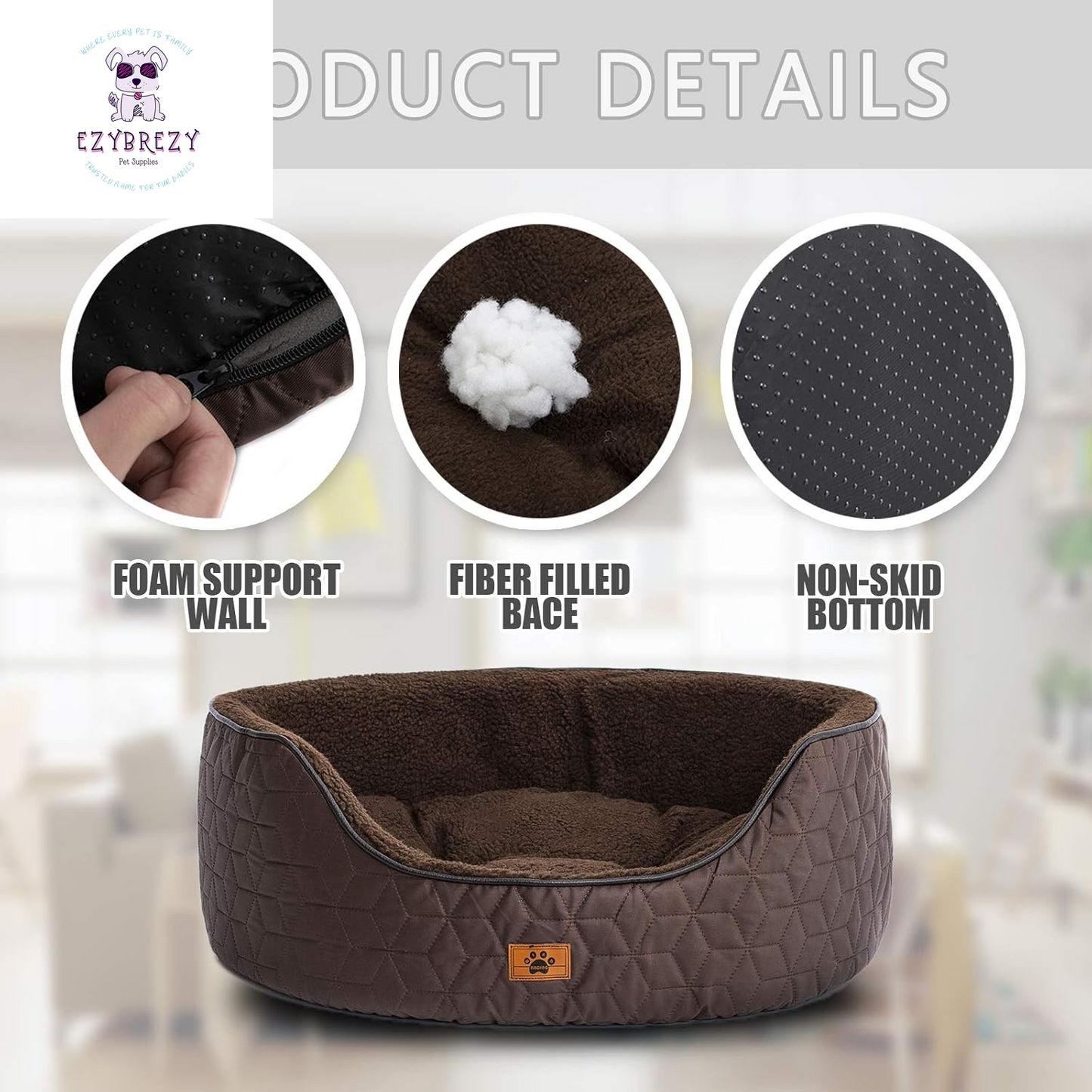 Indulge Your Pup with the Cozy Oval Luxury Dog Bed - Washable & Removable Covers for Ultimate Comfort!